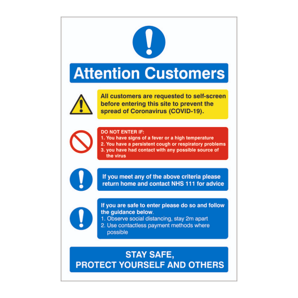 Attention Customers Sign