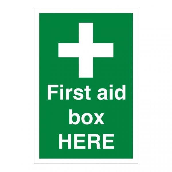 First Aid Box Here Sign