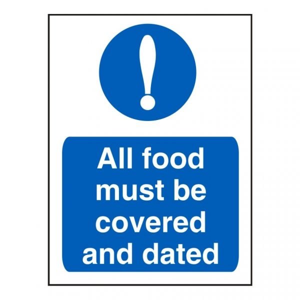 All Food Must Be Covered And Dated Sign