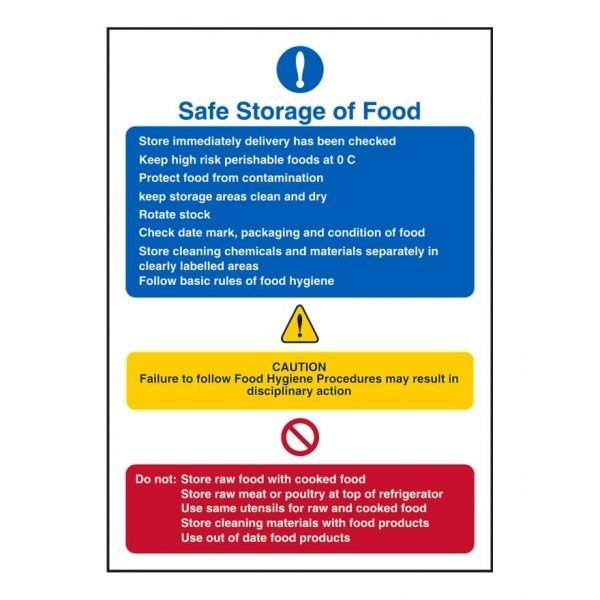 Safe Storage Of Food Sign