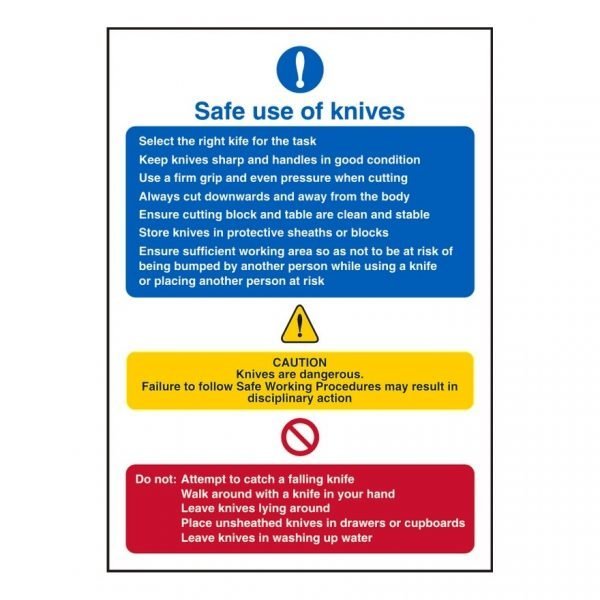 Safe Use Of Knives Sign