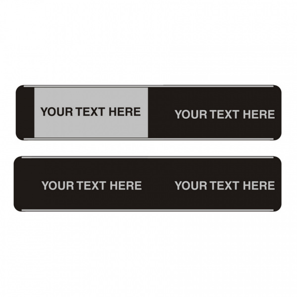 Custom Sliding Door Sign Backplate and Slider Text