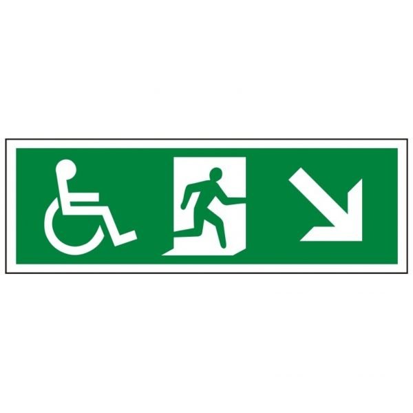 Disabled Running Man Arrow Down Right Sign