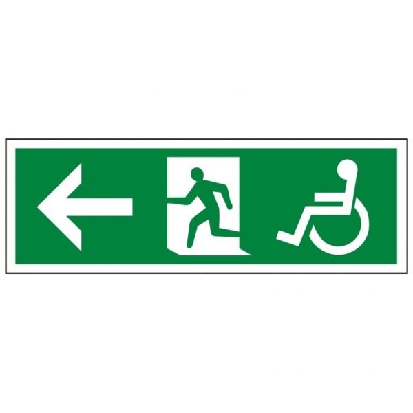 Disabled Running Man Arrow Left Sign