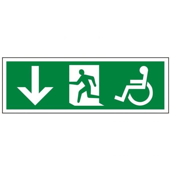 Disabled Running Man Arrow Down Sign