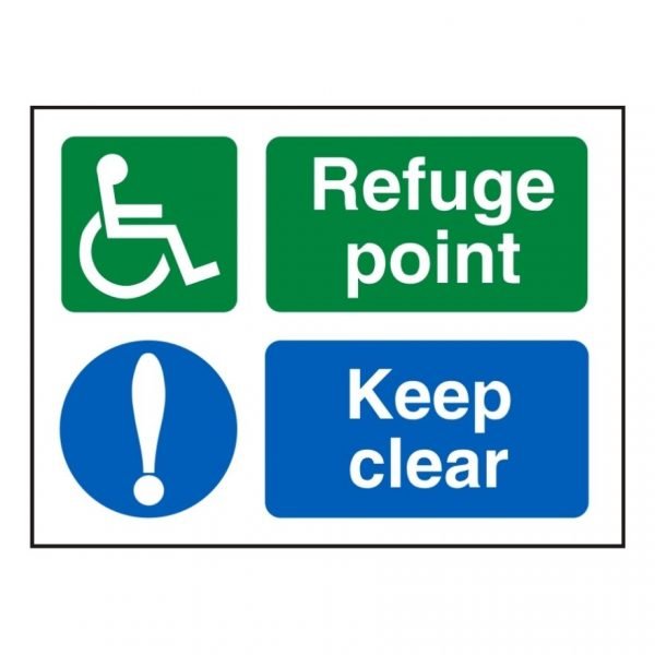 Disabled Refuge Point Keep Clear Sign