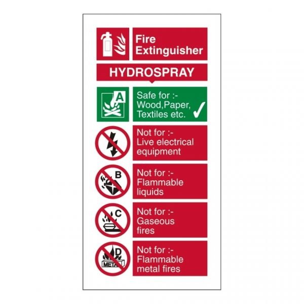 Fire Extinguisher Hydrospray Sign