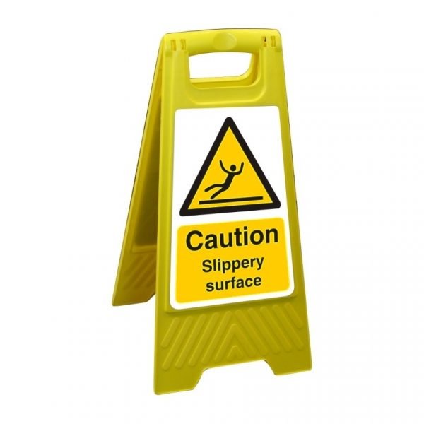 Caution Slippery Surface Free Standing Floor Sign