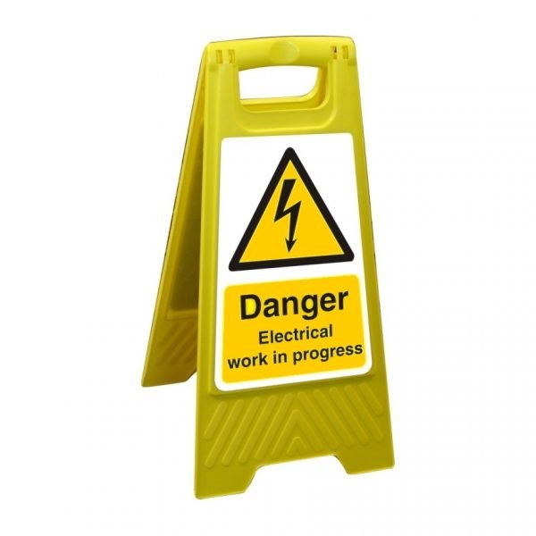 Danger Electrical Work In Progress Free Standing Floor Sign