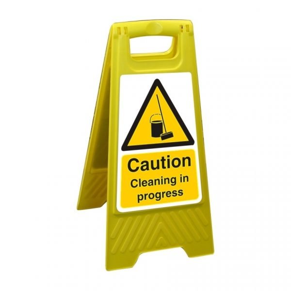 Caution Cleaning In Progress Free Standing Floor Sign