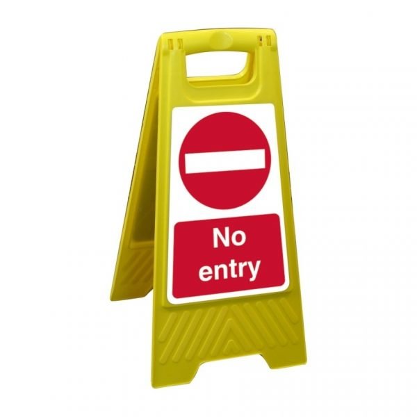 No Entry Free Standing Floor Sign