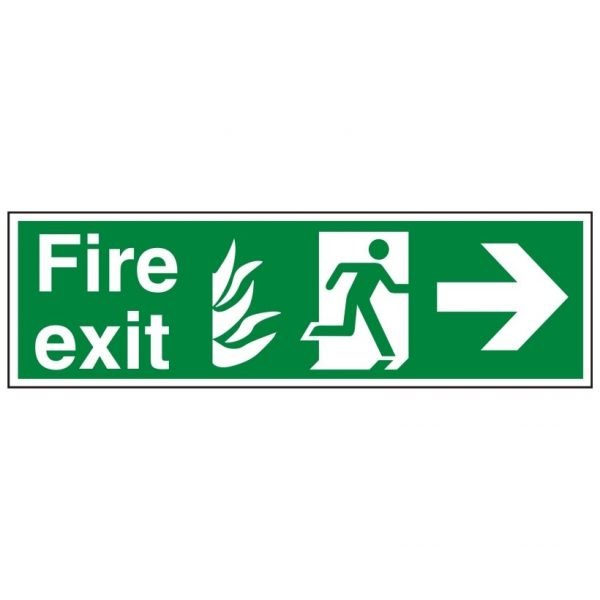 Fire Exit Running Man Arrow Right Sign