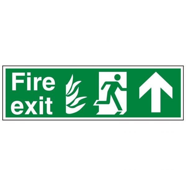 Fire Exit Running Man Arrow Up Sign