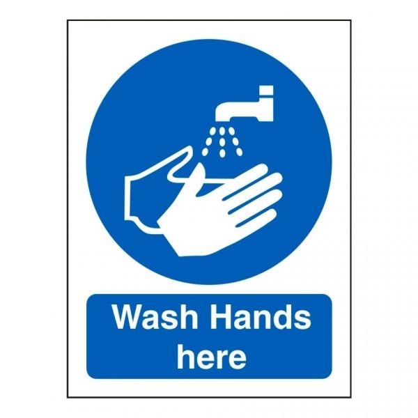Wash Hands Here Sign