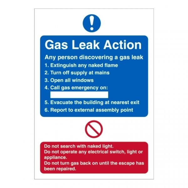 Gas Leak Action Sign