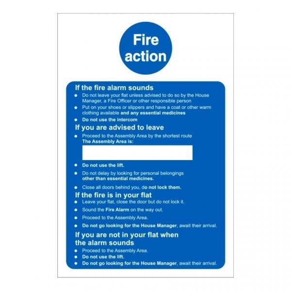 Fire Action Care Home Sign