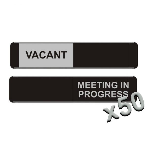 Vacant Meeting In Progress Sliding Door Signs x50