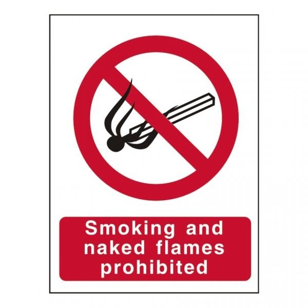 Smoking And Naked Flames Prohibited Sign
