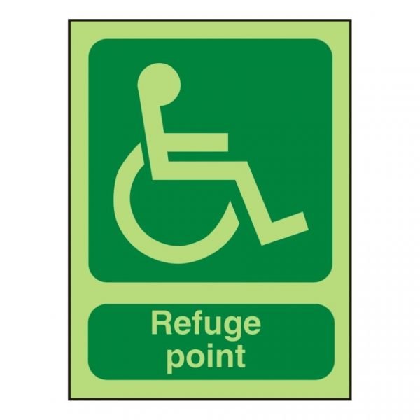 Disabled Refuge Point Photoluminescent Sign
