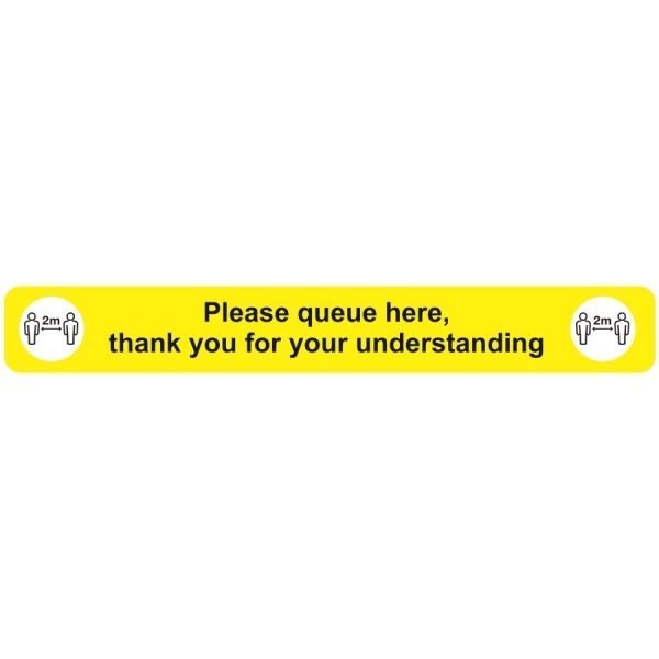 Please queue here, thank you for your understanding Covid-19 Signs
