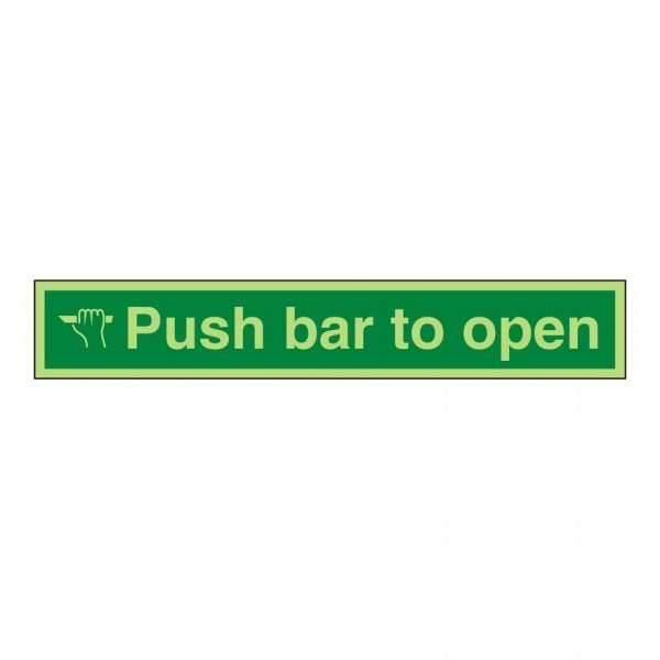 Push Bar To Open Photoluminescent Sign