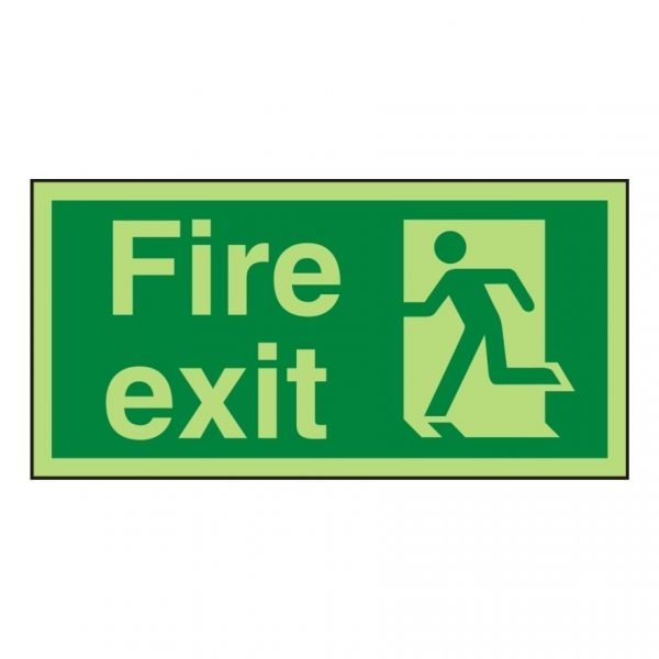 Fire Exit Running Man Left Photoluminescent Sign