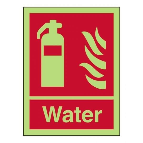 Fire Extinguisher Water Photoluminescent Sign