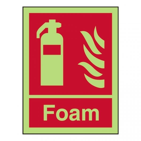 Fire Extinguisher Foam Photoluminescent Sign