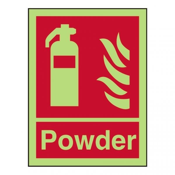 Fire Extinguisher Powder Photoluminescent Sign