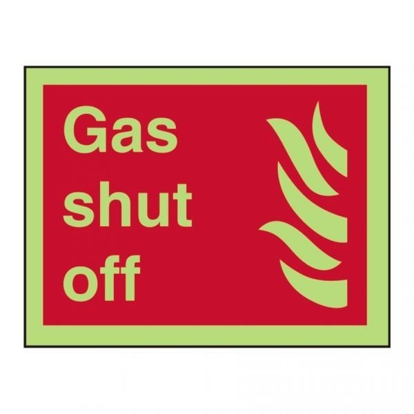 Gas Shut Off Photoluminescent Sign