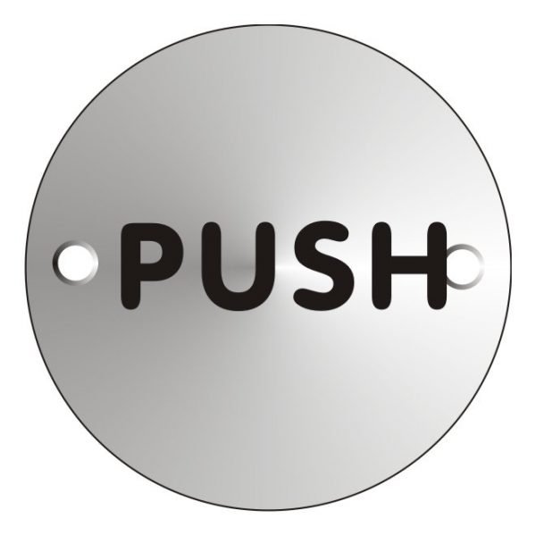 Push Satin Anodised Sign