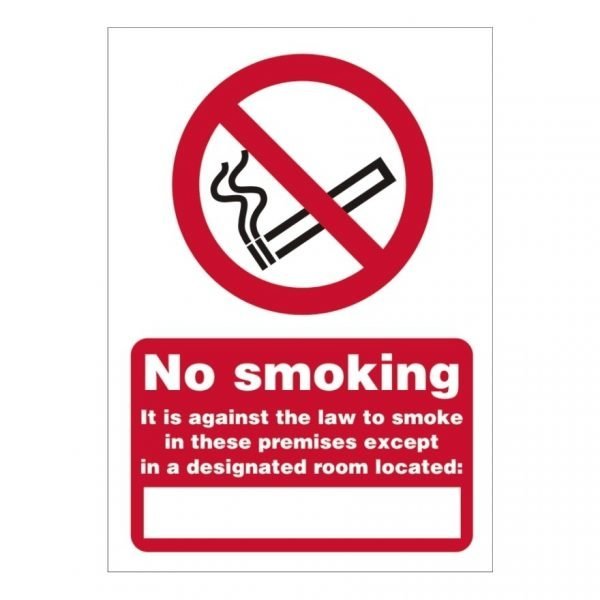 Designated Smoking Room Location Sign