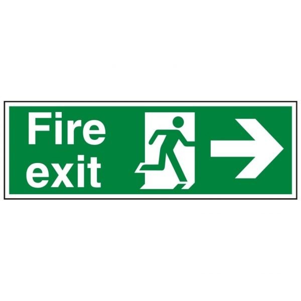 Fire Exit Running Man Arrow Right Sign