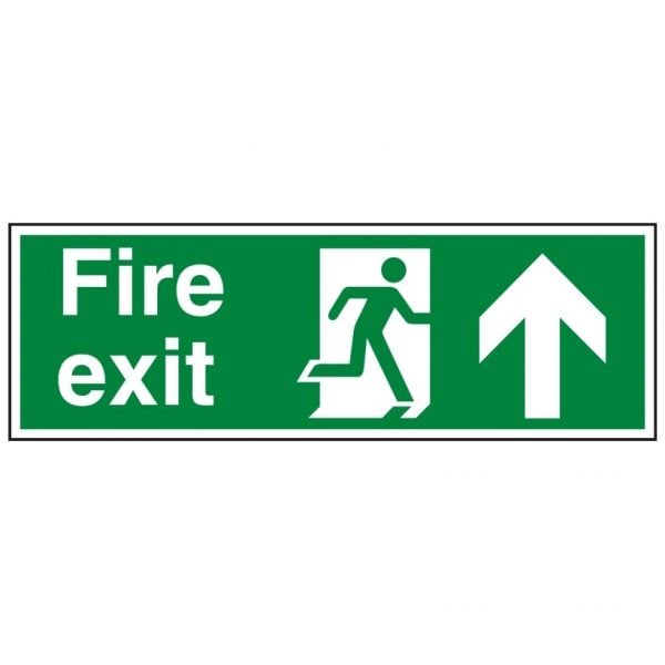 Fire Exit Running Man Arrow Up Sign