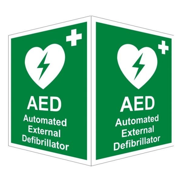AED Automated External Defibrillator Double Sided Sign