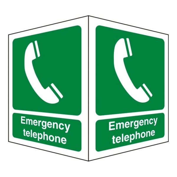 Emergency Telephone Double Sided Sign