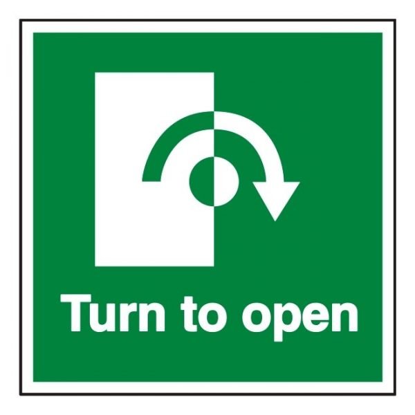 Turn Right To Open Sign