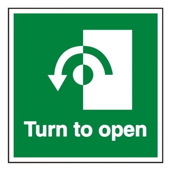 Turn Left To Open Sign
