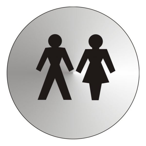 Unisex Toilets Stainless Steel Sign