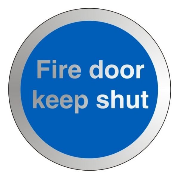 Fire Door Keep Shut Stainless Steel Office Door Sign