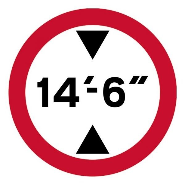 14Ft 6In Height Restriction Sign