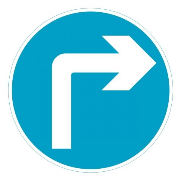 Turn Right Ahead Sign