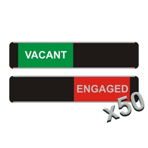 Vacant Engaged Sliding Door Signs x50