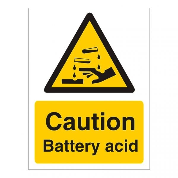 Caution Battery Acid Sign