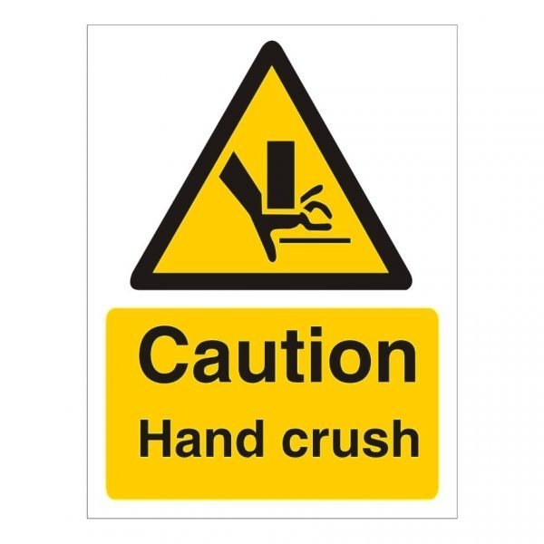 Caution Hand Crush Sign