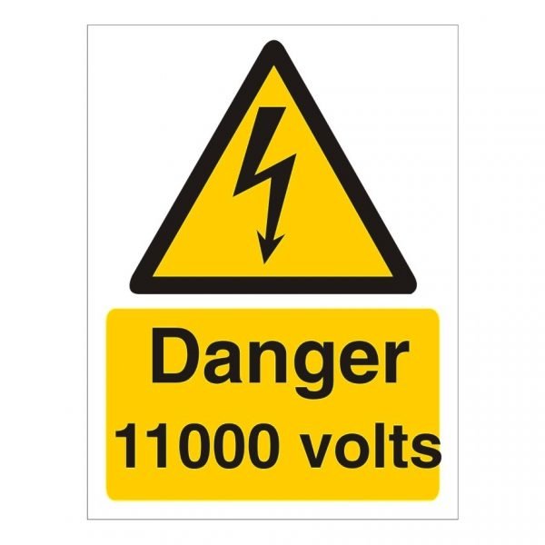 Danger 11000 Volts Sign